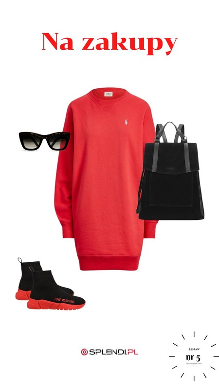 Czerwona sukienka na zakupy