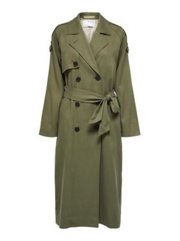 Trencz w kolorze wojskowej zieleni