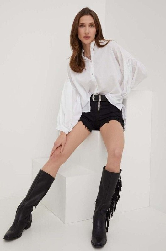 Answear Lab szorty jeansowe damskie kolor czarny