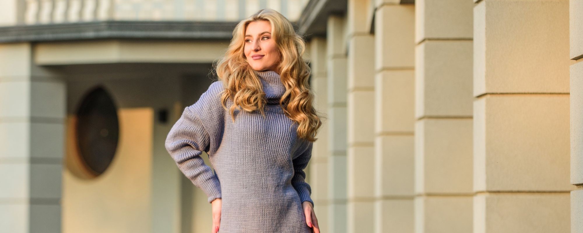 free-style-comfortable-woman-wear-sweater-elongated-sweatshirt-tunic-dress-enjoy-softness-blonde-girl-make-up-face-fall-outfit-knitwear-concept-cashmere-woolen-sweater-warm-oversized-sweater