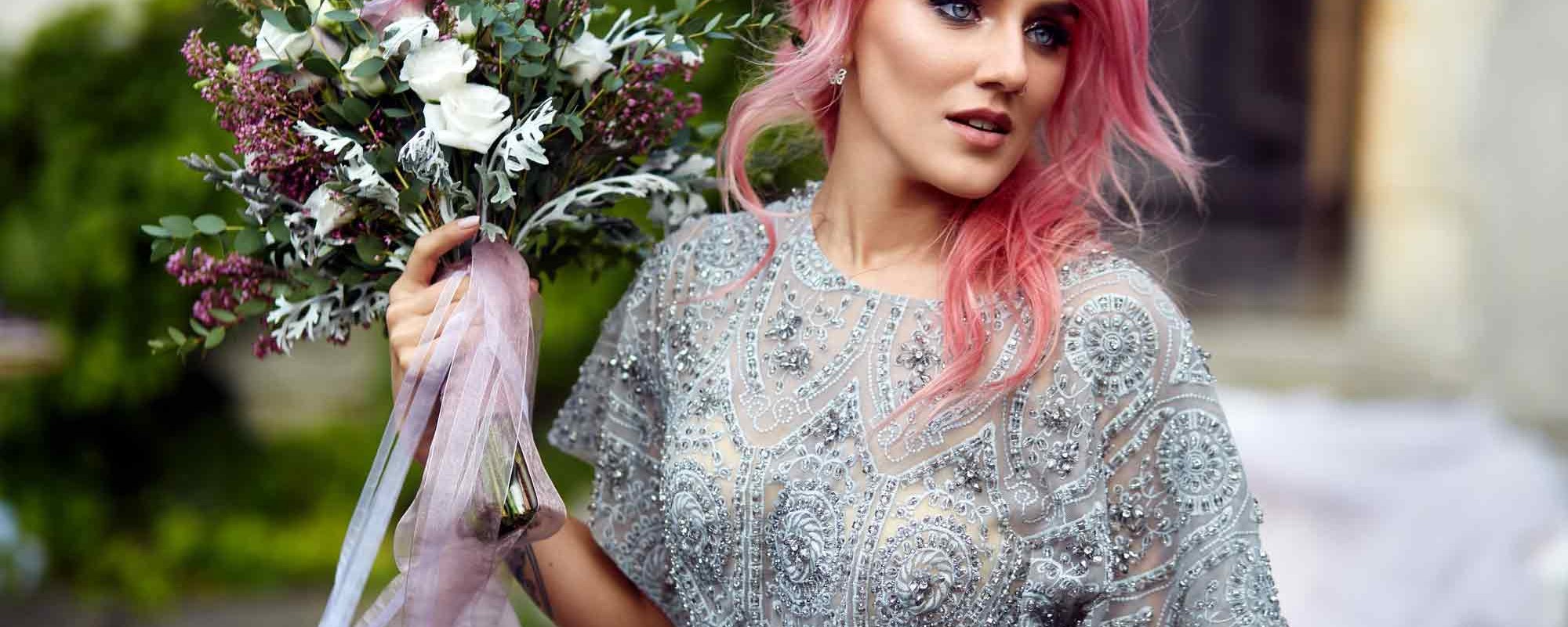 Suknia ślubna szara