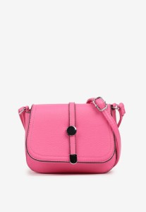 Różowa Torebka Typu Listonoszka z Metaliczną Ozdobą Dolavia