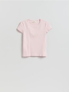T-shirt z bawełny merceryzowanej - pastelowy róż