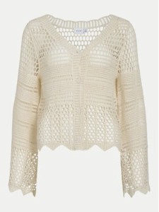 Vila Kardigan Kuna 14106325 Beżowy Regular Fit