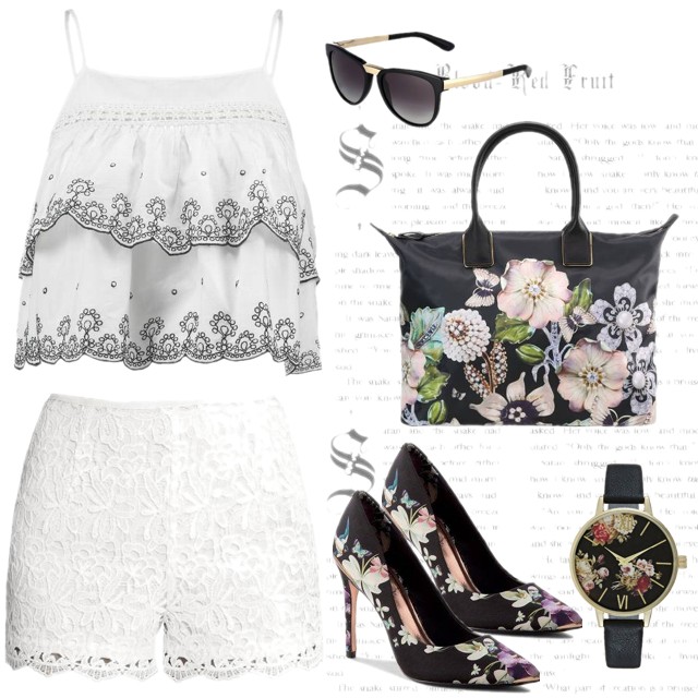 falbanka, koronka i kwiaty