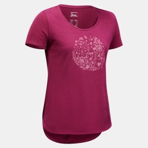 Koszulka turystyczna z krótkim rękawem damska Quechua NH500