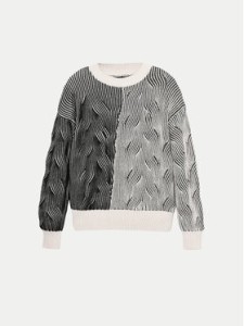 Desigual Sweter Ottawa 24WWJF10 Szary Regular Fit