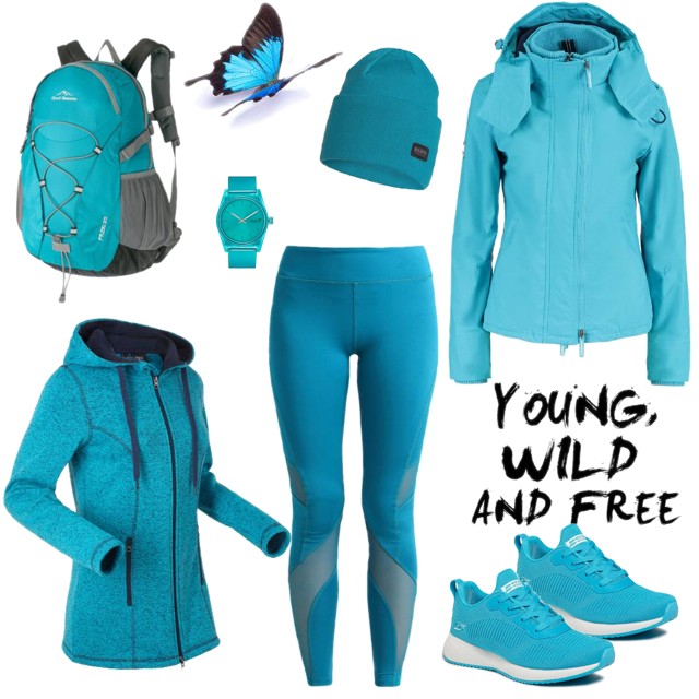 Sportowa stylizacja w kolorze niebieskim