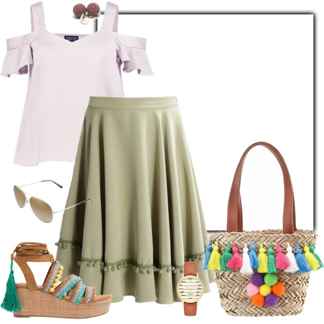 Pleciona torebka i pomponiki