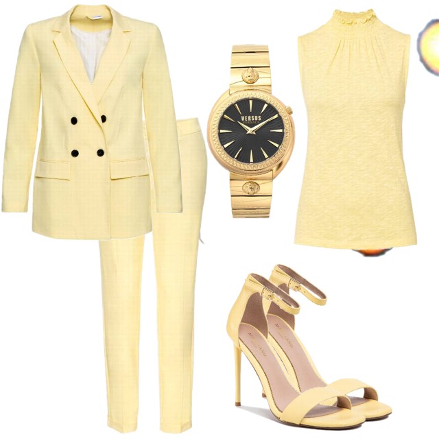 Cytrynowy total look, czyli stylizacja do pracy na lato