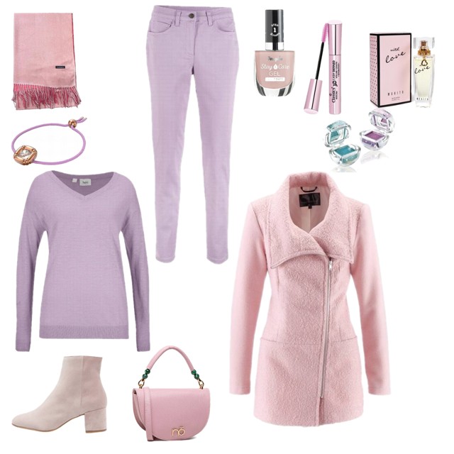 Fioletowa stylizacja na wiosnę i na jesień