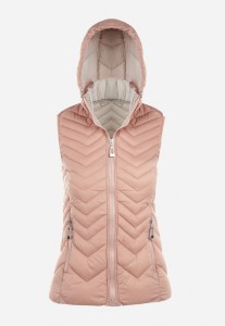 Różowa Kamizelka Pikowana z Kapturem Euphiolea