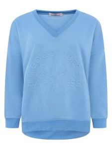 Zwillingsherz Sweter "Happiness Vibes" w kolorze błękitnym rozmiar: L/XL