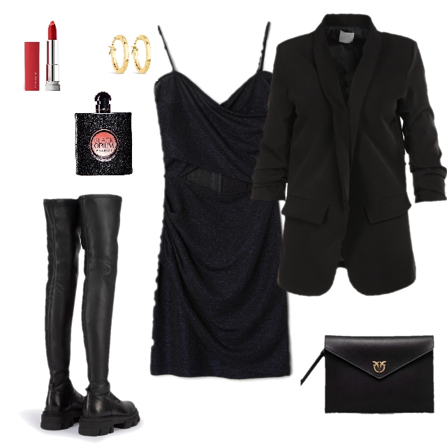 Czarna stylizacja na Walentynki