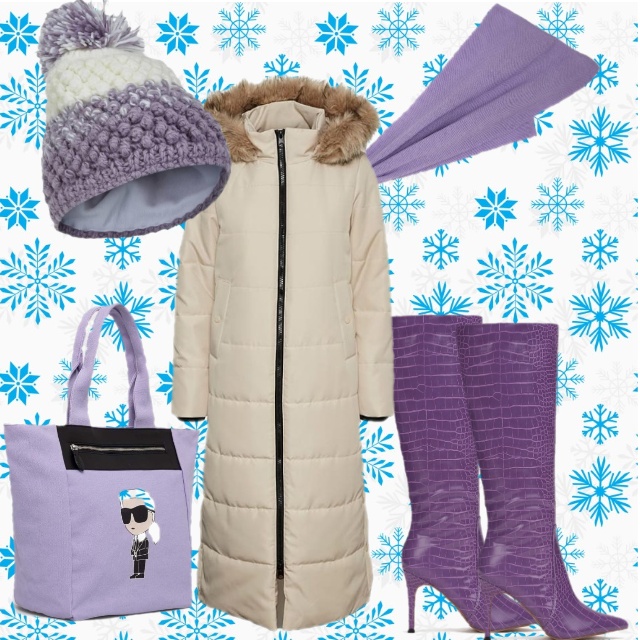 Zimowo - śnieg i lawenda