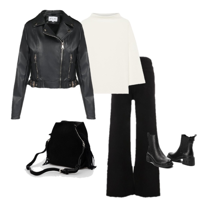 Stylizacja z szerokimi spodniami