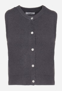 Ciemnoszara Rozpinana Kamizelka z Wełną Eravina