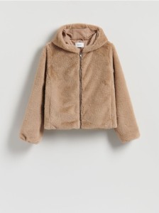 Kurtka z imitacji futra - beżowy