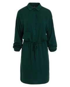 Sukienka koszulowa szmizjerka z wiązaniem butelkowa zieleń