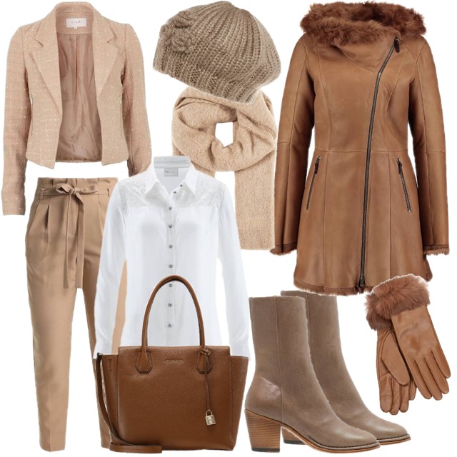 BIZNESOWY/ZIMOWY BRĄZ I BEŻ