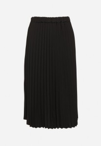 Czarna Plisowana Spódnica Midi z Wyższym Stanem Isolara