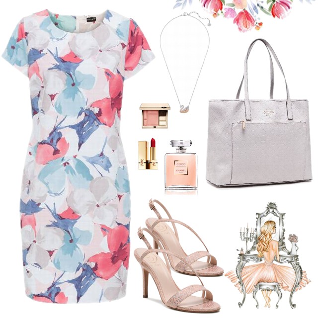 Sukienka w kwiaty do pracy