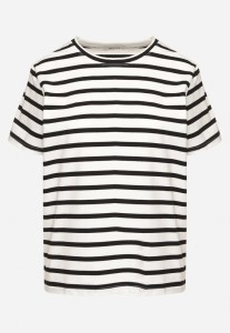 Czarna Bluzka z Bawełny w Paski Senala