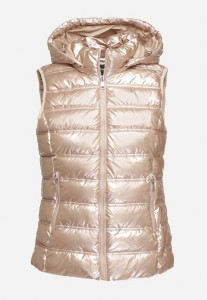 Różowa Kamizelka z Odpinanym Kapturem i Pikowaniem Zinnethira