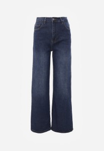 Niebieskie Szerokie Jeansy Regular Waist z Bawełną i Dodatkiem Wiskozy Physoesa