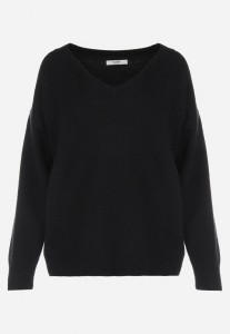 Czarny Sweter z Bawełną Oversize Yorate