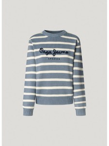 Pepe Jeans Sweter "Caprice" w kolorze kremowo-szaroniebieskim rozmiar: L