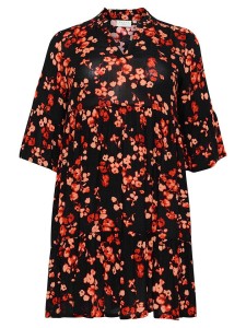 KAFFE curve Sukienka w kolorze czarno-czerwonym rozmiar: 48