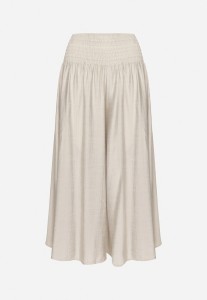 Jasnoszare Szerokie Spodnie Kuloty o Długości 7/8 z Wysokim Stanem Ulamiriela