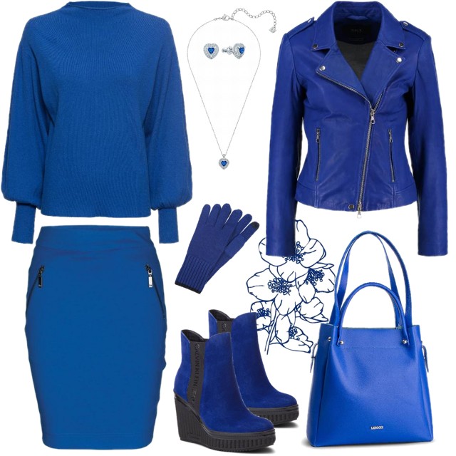 Stylizacja z niebieską ramoneską