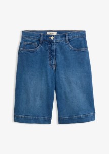 Bermudy jeansowe, mid waist, z bawełny organicznej
