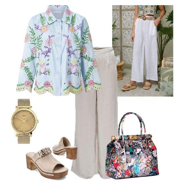 Jakie spodnie do bluzki w kwiaty - 2 propozycje