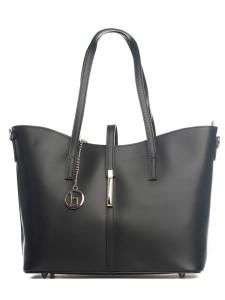 Lia Biassoni Skórzana torebka "Parma" w kolorze czarnym - 40 x 27 x 14 cm rozmiar: onesize