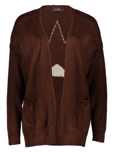 miss goodlife Kardigan "Star" w kolorze ciemnobrązowo-kremowym rozmiar: S