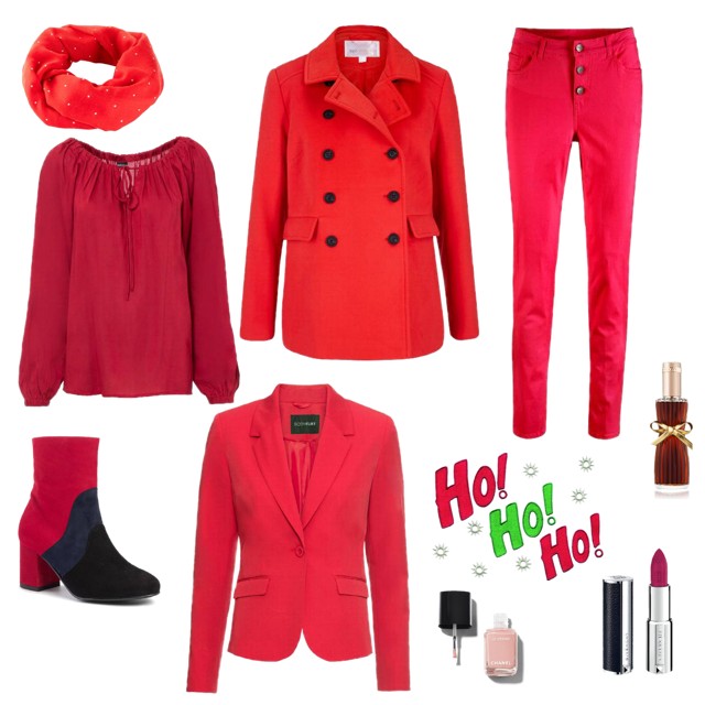 Czerwona stylizacja na zimę