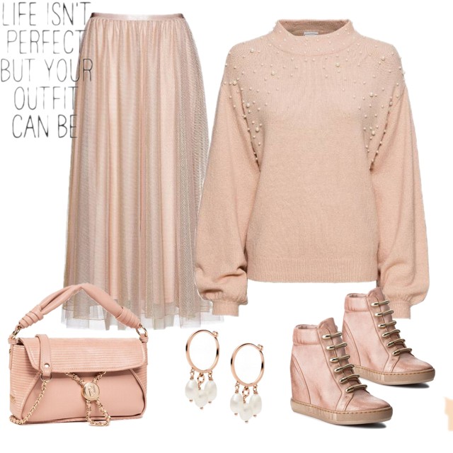 Kolor łososiowy - stylizacja total look