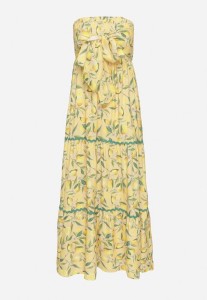 Żółta Sukienka w Cytryny z Kokardą Galadessa