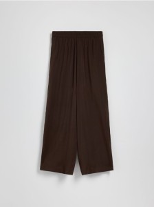 Szerokie spodnie z modalu - brązowy