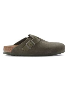 Birkenstock Skórzane chodaki "Boston Leve" w kolorze khaki rozmiar: 41