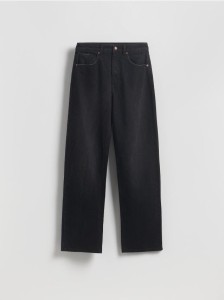 Jeansy wide leg - czarny