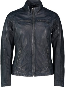 7eleven Skórzana kurtka "Sevana" w kolorze granatowym rozmiar: 40