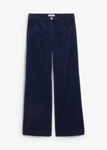 Szerokie spodnie sztruksowe, high waist, z mieszanki bawełny