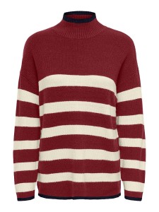 ONLY Sweter w kolorze czerwono-kremowym rozmiar: XS