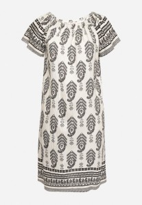 Czarna Wiskozowa Sukienka ze Wzorem Boho Ellivra