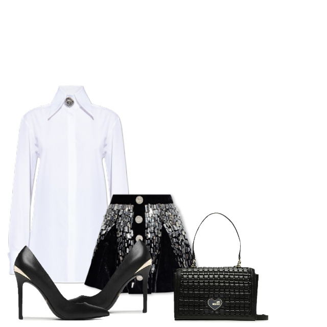 biel i czerń z dodatkiem srebra