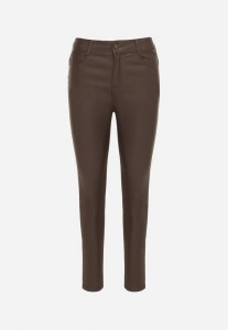 Ciemnobrązowe Spodnie Skinny Push Up Zami